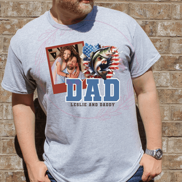 Custom Fathers Day Fishing T-Shirt